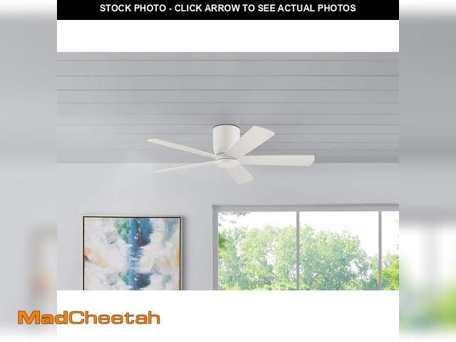 Lot 74-12804265 - Home Decorators Collection Britton 52 in. Integrated LED Indoor Matte White Ceiling Fan with Light K...