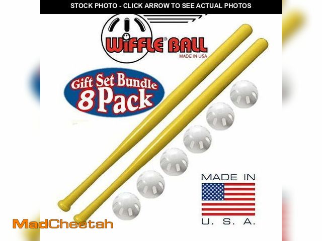 Lot 74-14586683 - Wiffle Ball 6 Baseballs Official Size - 6 Pack and Wiffle Ball 32" Bats 2 Pack, Gift Set Bundle - UN...