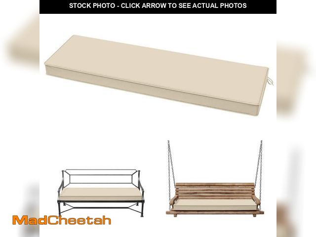 Lot 74-14393635 - Kimunuk 36 in. x 18 in. x 3.5 in. Rectangular Outdoor Porch Swing Bench Cushion Cream - UNUSED