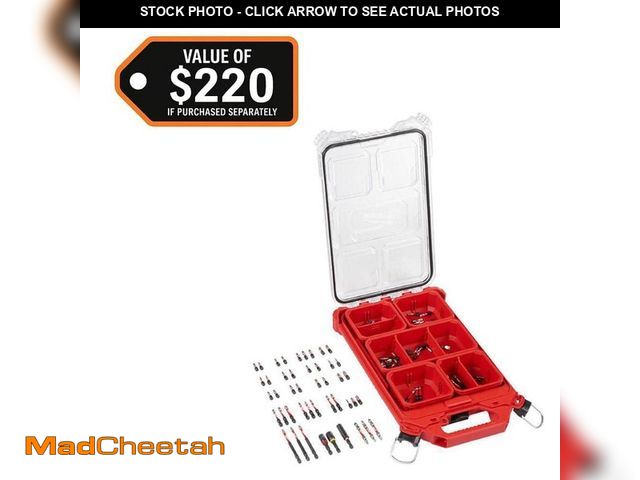 Lot 74-12989371 - Milwaukee SHOCKWAVE Impact Duty Alloy Steel Driver Bit Set with PACKOUT Case (90-Piece) - UNUSED