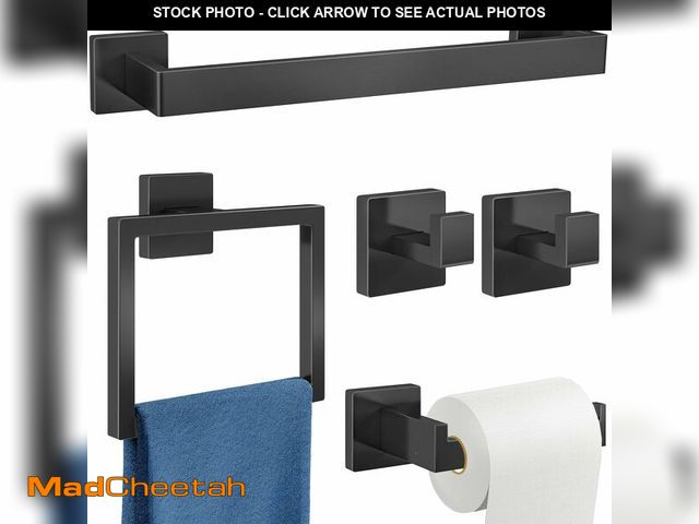 Lot 74-14148092 - Gypie 5-Piece Bathroom Hardware Accessories Set, Towel Racks for Bathroom Wall Mounted Stainless Ste...