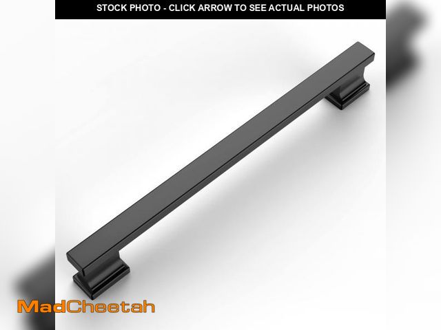 Lot 74-12303209 - Amerdeco 6 Pack Matte Black Cabinet Pulls 6.25 Inch(160mm) Hole Center Gold Drawer Pulls Cabinet Har...