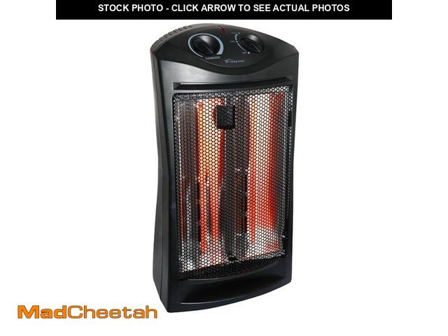 Lot 74-12775261 - living zone 1500-Watt Black Electric Tower Quartz Infrared Space Heater with Thermostat - UNUSED