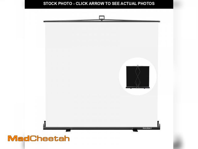 Lot 74-12243333 - ?Wider Style? RAUBAY 78.7 x 82.7in Large Collapsible White Backdrop Screen Portable Retractable Pane...