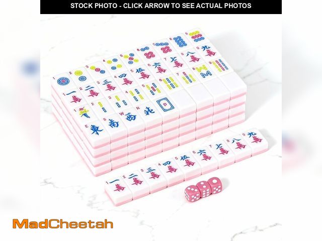 Lot 74-14064629 - SJKHGU American Mahjong | 166 Premium 1.2-inch Ivory White Tiles | Complete Mahjong Game Set Pink - ...