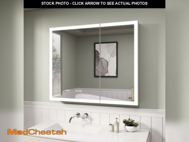 Lot 74-12693215 - SGTLCNG Lighted Medicine Cabinet with Mirror for Bathroom, 36 x 30 Inch Recessed/Surface Wall Mount ...