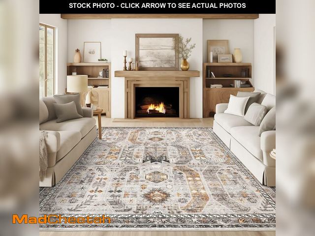 Lot 74-13076143 - befbee 9x12 Area Rug,Ultra-Thin Washable Rugs for Living Room,Non-Slip Lightweight Foldable Area Rug...