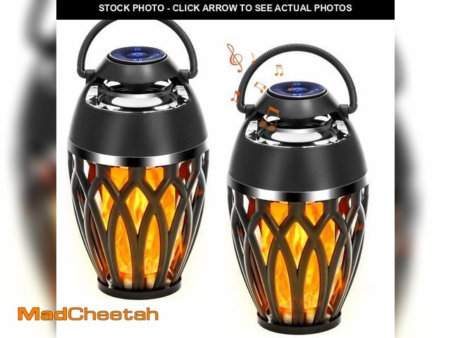Lot 74-14433330 - Vanten 2 Packs Outdoor Bluetooth Speakers, Bluetooth 5.0 Led Flame Speaker, IPX5 Waterproof Flame To...