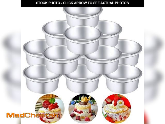 Lot 74-13718147 - Nuenen 12 Pcs Round Cake Pans Aluminum Round Mold Smash Cake Baking Cheesecake Pans for Home Party B...