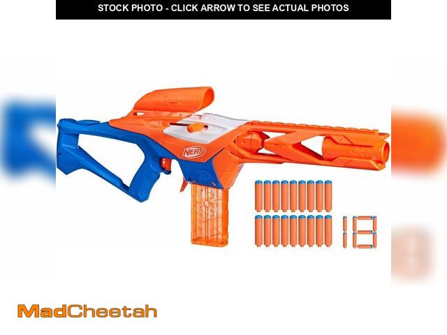 Lot 74-12633249 - Nerf N Series Pinpoint Dart Blaster, 18 N1 Darts Compatible Only N Series Blasters, 10-Dart Clip, Bl...