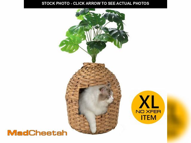 Lot 74-12864804 - Petsome Cat Litter Box Enclosure with Fake Plant, Plant Hidden Litter Box for Large Cat, Handwoven R...