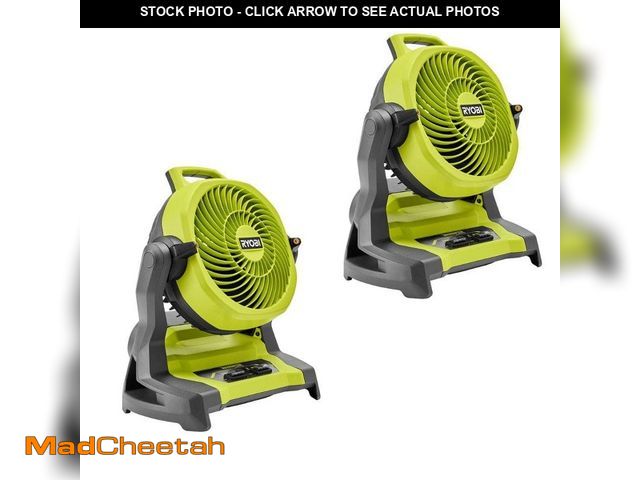 Lot 74-12791742 - RYOBI ONE+ 18V Cordless 7-1/2 in. Bucket Top Misting Fan 2-Pack (Tools Only) - USED