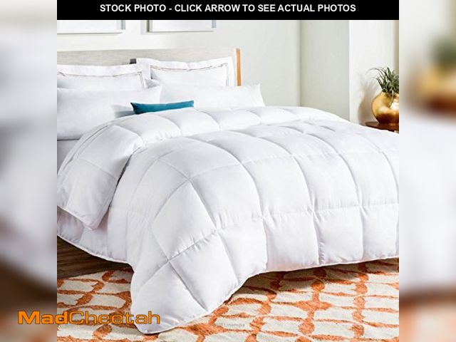 Lot 74-12137077 - LINENSPA White Down Alternative Comforter and Duvet Insert - All-Season Comforter with Box Stitch an...