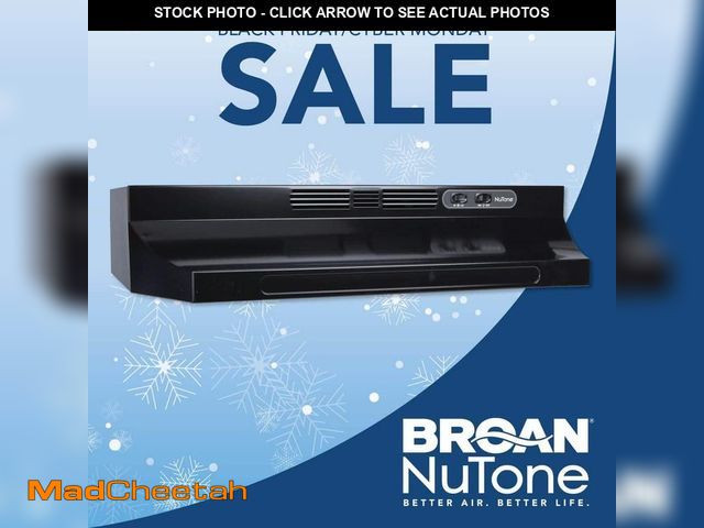 Lot 74-12682803 - Broan-NuTone RL6200 Series 30 in. Ductless Under Cabinet Range Hood with Light in Black - UNUSED