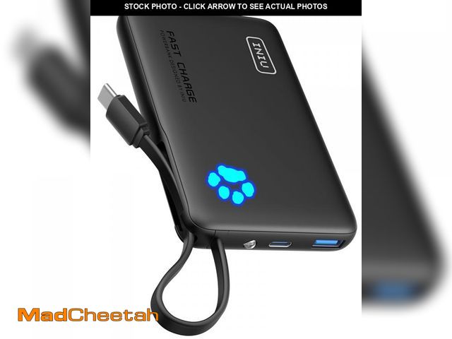Lot 74-12128402 - INIU 45W Portable Charger, 10000mAh Built-in USB C Cable Fast Charging Power Bank, Small Type C Batt...
