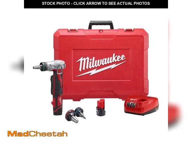 Lot 74-12795531 - Milwaukee M12 12-Volt Lithium-Ion Cordless ProPEX Expansion Tool Kit with (2) 1.5Ah Batteries, (3) E...