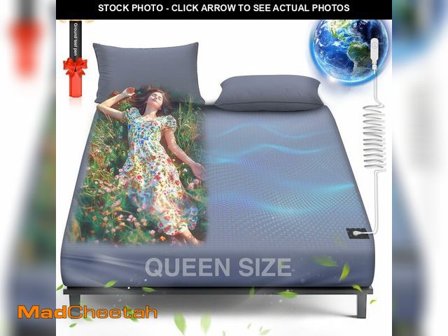 Lot 74-12712484 - Grounding Sheets Queen, 95% Organic Cotton+ 5% Pure Silver Fiber, Grounded Sheets with Grounding Cor...