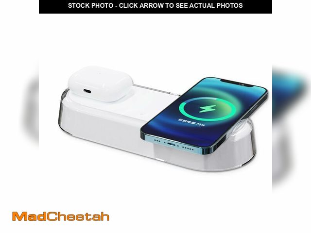 Lot 74-14265627 - CENSHI Dual Wireless Charging Station LED Bedside Lamp for Home Use - UNUSED