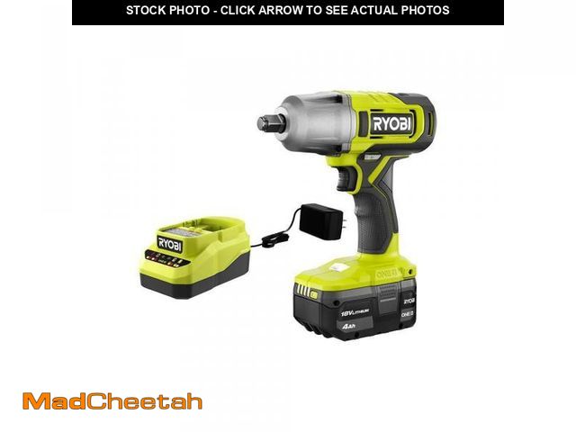 Lot 74-12492548 - RYOBI ONE+ 18V Cordless 1/2 in. Impact Wrench Kit with 4.0 Ah Battery and Charger - UNUSED