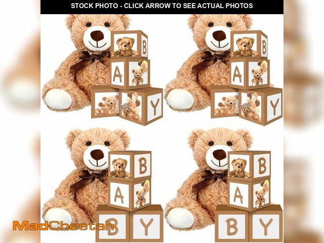 Lot 74-12883444 - WinnerWhy 20 Pcs 4 Sets Bear Boxes with Letters for Baby Shower Brown Bear Baby Shower Centerpieces ...