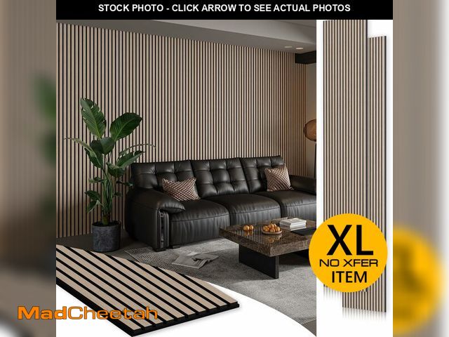 Lot 74-12898924 - Smartstandard 2 Pack 106" x 12.6" Wood Slat Wall Panels, Soundproof Wooden Wall Panels, Acoustic Woo...