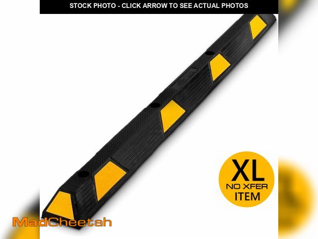 Lot 74-13074623 - PYLE Curb Parking Garage Floor Stopper - 72 Inch Extra Wide Heavy Duty Rubber Parking Lot Stopper, f...