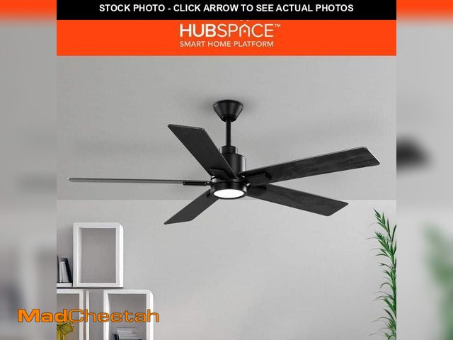 Lot 74-13496672 - Hampton Bay Zandra II 52 in. Indoor/Outdoor Matte Black Ceiling Fan with Light Kit and Remote Includ...