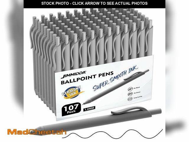 Lot 74-14381845 - JIMMIDDA 107 Pcs Ballpoint Pens Bulk, 1.0mm Black Ink Smooth Writing - UNUSED