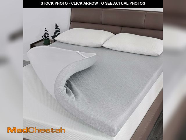 Lot 74-12633005 - Firm Mattress Topper 4 Inch Queen Size, Premium Cooling Gel Egg Crate+Bamboo High Density Memory Foa...