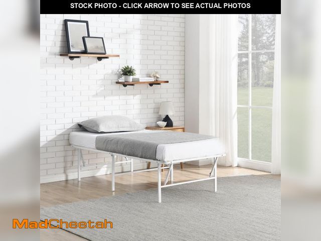 Lot 74-12479482 - Mainstays Twin 18" High Profile Foldable Steel Platform Bed Frame with Storage Space Under Frame, No...
