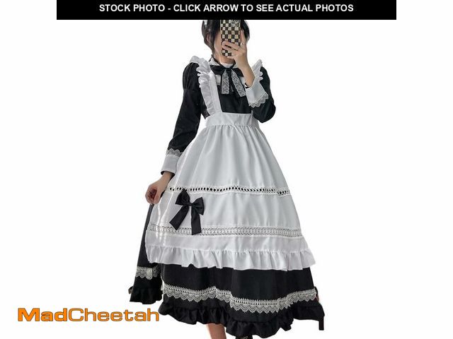 Lot 74-13567541 - chigemianbaoba Womens French Maid Costume Anime Party Uniform Lolita Outfits Fancy French Apron Dres...