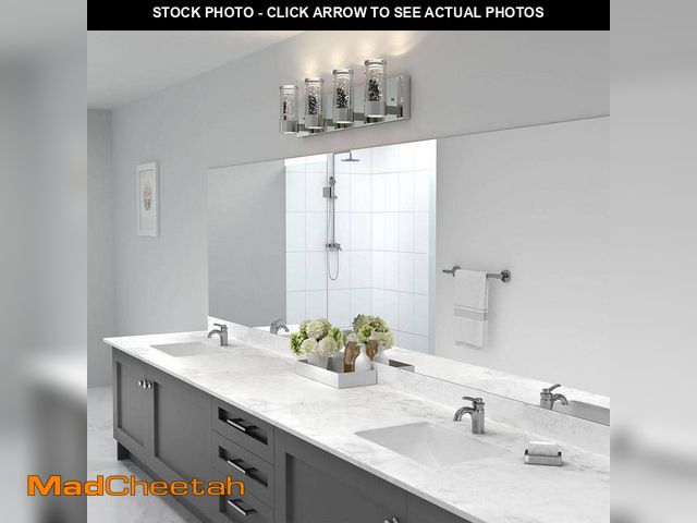 Lot 74-12829434 - Artika Essence 27 in. 4 Light Chrome Modern Integrated LED Vanity Light Bar for Bathroom with Bubble...