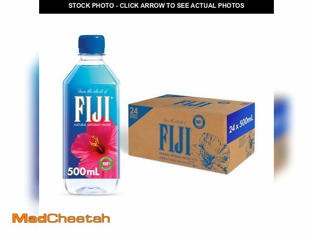 Lot 74-12866394 - FIJI Natural Artesian Bottled Water 500mL / 16.9 Fl Ounce (Pack of 24) - 100% Natural Electrolytes(B...