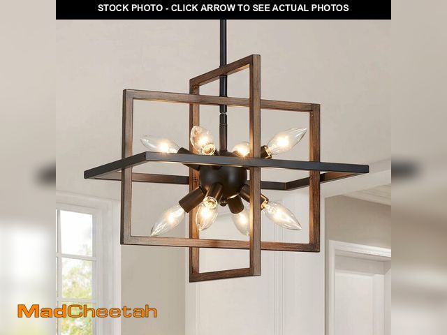 Lot 74-13545638 - Majhoiw Geometric Pendant Light Farmhouse Chandelier for Dining Room 8 Lights Modern Rustic Ceiling ...