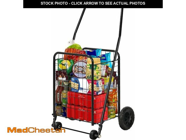Lot 74-13041304 - DWVO Folding Shopping Cart with Wheels, Rolling Foldable Grocery Cart for Seniors, Portable Collapsi...