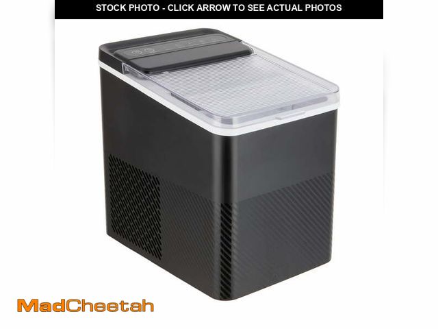 Lot 74-12688771 - Mainstays Countertop Ice Maker, Rich Black, 9 Bullet Cubes, 2 Ice Sizes, 26 lbs/24H with Removable &...