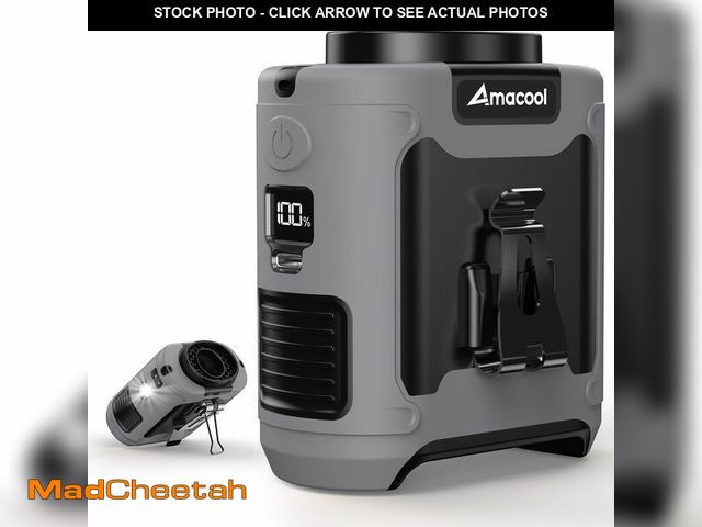 Lot 74-14206025 - AMACOOL Portable Waist Fan Clip On, MAX 40H Work Time, 10000mAh Rechargeable Wearable Shirt Fan with...