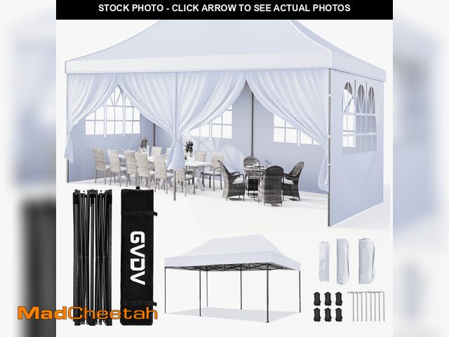 Lot 74-12562384 - GVDV 10' x 20' Pop up Canopy Tent Party Tent Outdoor Event Instant Tent Gazebo with Removable Sidewa...