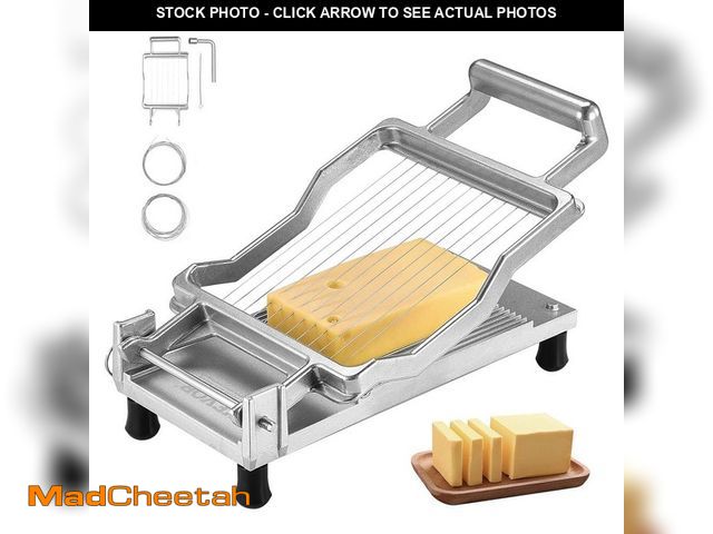 Lot 74-13002558 - VEVOR Cheese Cutter with Wire, 0.39 and 0.78 in. Cheeser Butter Cutting Blade, Detachable Cheese Sli...