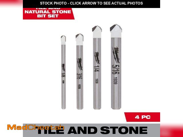 Lot 74-12792931 - (MISSING SMALL PIECE) Milwaukee Carbide Natural Stone Drill Bit Set (3-Pack) - UNUSED