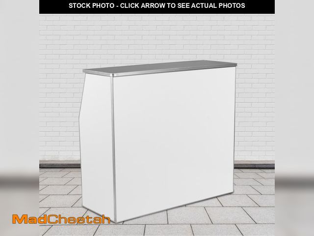 Lot 74-12204952 - (MISSING HARDWARE) Flash Furniture Laminate Foldable Bar, White - UNUSED