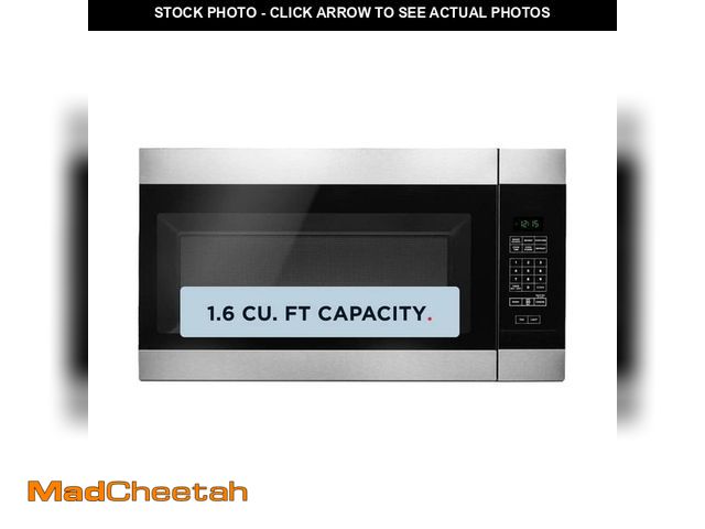 Lot 74-14439441 - (MISSING ACCESSORIES,GLASS PLATE) Amana 1.6 cu. ft. Stainless Steel Electric 1000-Watt Over the Rang...
