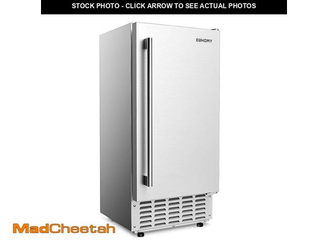 Lot 74-12558348 - EUHOMY 15 in. 66lbs/24H Nugget Ice Maker in Silver Stainless Steel, Bulit-in/Freestanding, Auto-Clea...