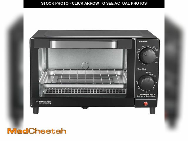 Lot 74-12858153 - Mainstays 4-Slice Countertop Toaster Oven with 3 Settings, Includes Baking Rack and Pan, Black, New ...
