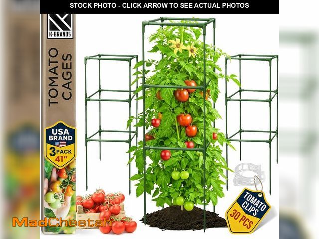 Lot 74-14153197 - Square Tomato Cage - Large Trellis Stakes and Plant Support Structures for Vegetables and Climbing P...