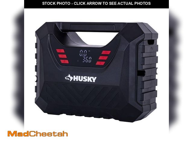 Lot 74-14447222 - Husky 12/120-Volt AC/DC Portable Quick Flow Air Compressor Air Pump Inflator with Digital Pressure G...