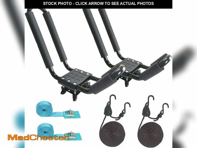 Lot 74-14597996 - A01 Kayak Roof Rack for SUV Car Top Roof Mount Carrier J Cross Bar Canoe Boat (1 Pairs) - UNUSED
