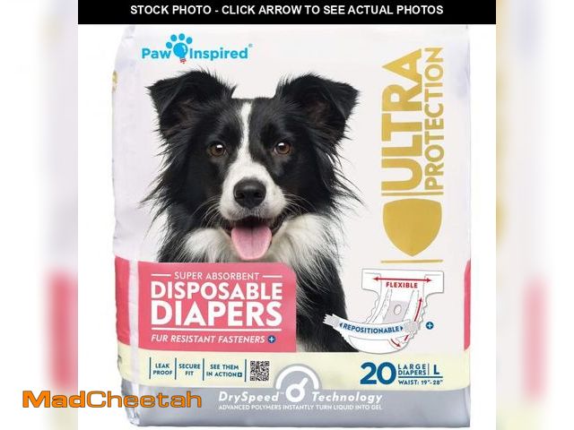 Lot 74-11555045 - Paw Inspired 20ct Disposable Dog Diapers  Female Dog Diapers Ultra Protection  Diapers for Dogs in H...