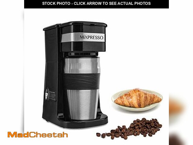 Lot 74-10904252 - Mixpresso Personal Single Serve Coffee Maker &amp; 14oz Travel Mug, Drip Small Coffee Maker &amp; Tu...