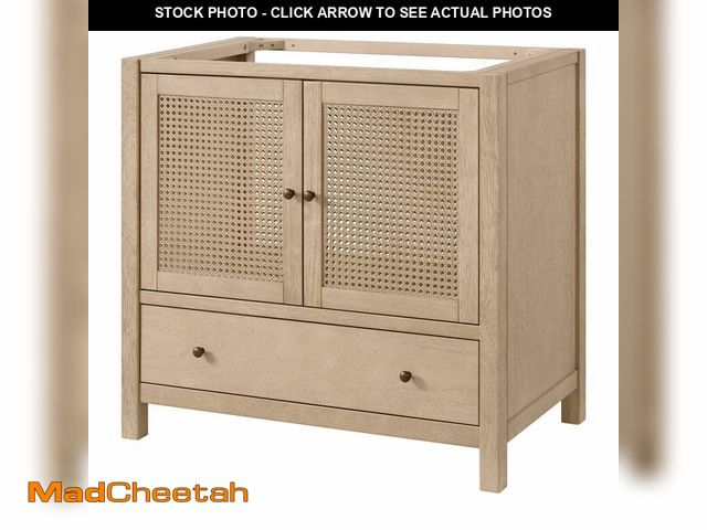 Lot 74-14610705 - Alaterre Furniture Lucca Bathroom Vanity Cabinet, Natural, 36 Inch - UNUSED